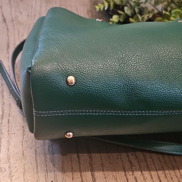 Karl Lagerfeld Leather Green Shoulder Tote Bag - Picture 3 of 16